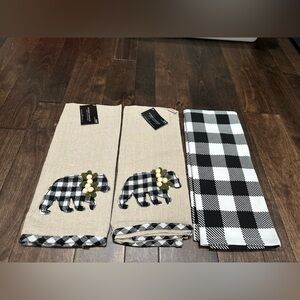 Black White Plaid Dish Towels